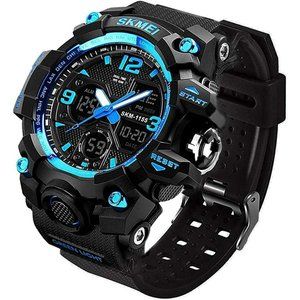 Men's Analog Sports Watch, LED Military Digital Watch Electronic Stopwatch Large